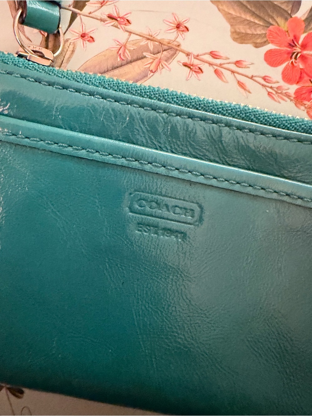 Coach leather credit card holder